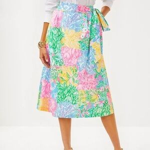 Lilly Pulitzer-Rowena midi skirt multi bright delight patch print